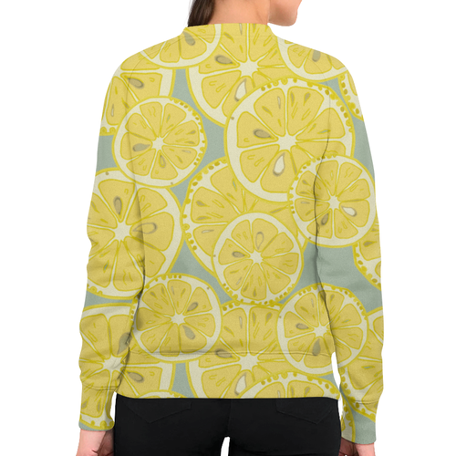 Заказать свитшот в Москве. Свитшот женский с полной запечаткой лимоны от THE_NISE  - готовые дизайны и нанесение принтов.