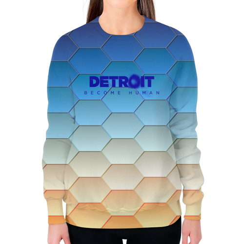 Заказать свитшот в Москве. Свитшот женский с полной запечаткой Detroit  от THE_NISE  - готовые дизайны и нанесение принтов.