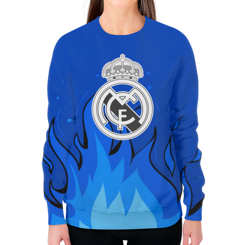 Заказать свитшот в Москве. Свитшот женский с полной запечаткой Real Madrid от THE_NISE  - готовые дизайны и нанесение принтов.