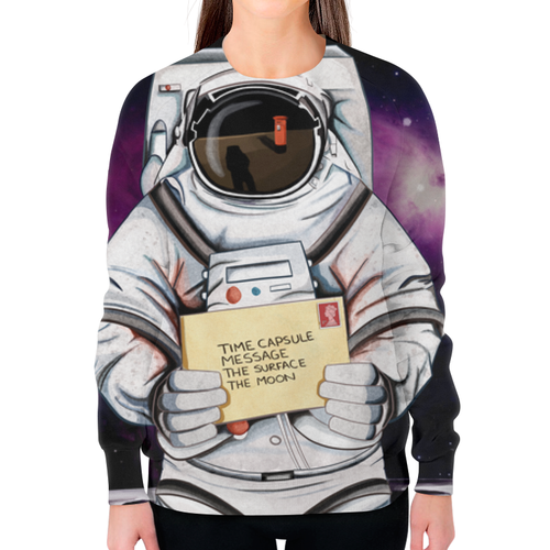 Заказать свитшот в Москве. Свитшот женский с полной запечаткой Space. NASA от The Spaceway  - готовые дизайны и нанесение принтов.