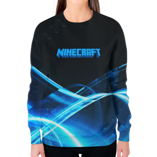 Заказать свитшот в Москве. Свитшот женский с полной запечаткой Minecraft от THE_NISE  - готовые дизайны и нанесение принтов.