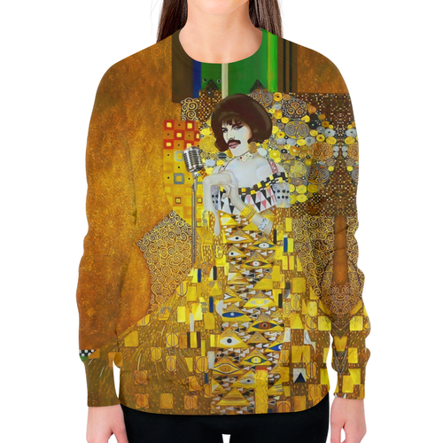 Заказать свитшот в Москве. Свитшот женский с полной запечаткой Freddie Mercury (Gustav Klimt) от balden - готовые дизайны и нанесение принтов.