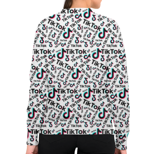 Заказать свитшот в Москве. Свитшот женский с полной запечаткой TikTok  от DESIGNER   - готовые дизайны и нанесение принтов.