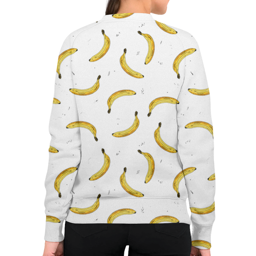 Заказать свитшот в Москве. Свитшот женский с полной запечаткой Бананы на белом от Zoya Ip - готовые дизайны и нанесение принтов.