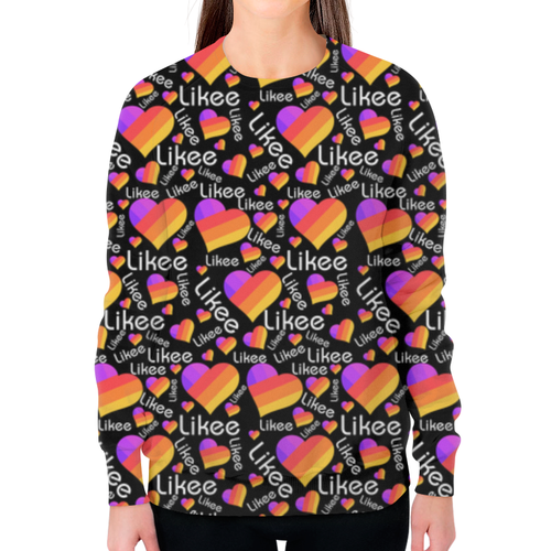 Заказать свитшот в Москве. Свитшот женский с полной запечаткой Likee  от DESIGNER   - готовые дизайны и нанесение принтов.