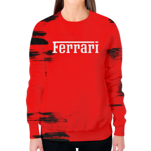 Заказать свитшот в Москве. Свитшот женский с полной запечаткой Ferrari от THE_NISE  - готовые дизайны и нанесение принтов.
