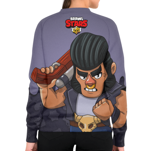 Заказать свитшот в Москве. Свитшот женский с полной запечаткой BRAWL STARS BULL от geekbox - готовые дизайны и нанесение принтов.