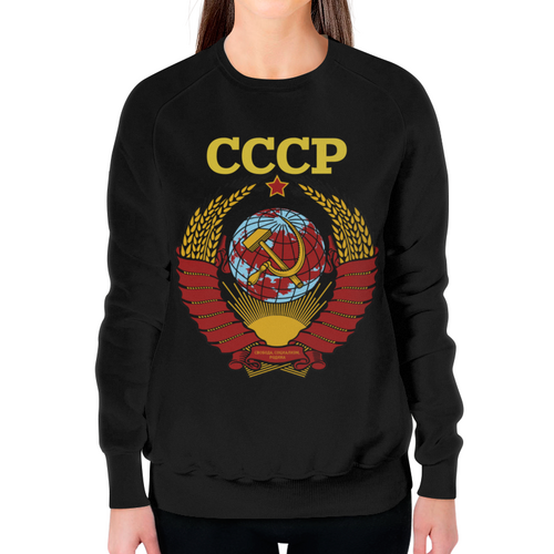 Заказать свитшот в Москве. Свитшот женский с полной запечаткой СССР    от T-shirt print  - готовые дизайны и нанесение принтов.