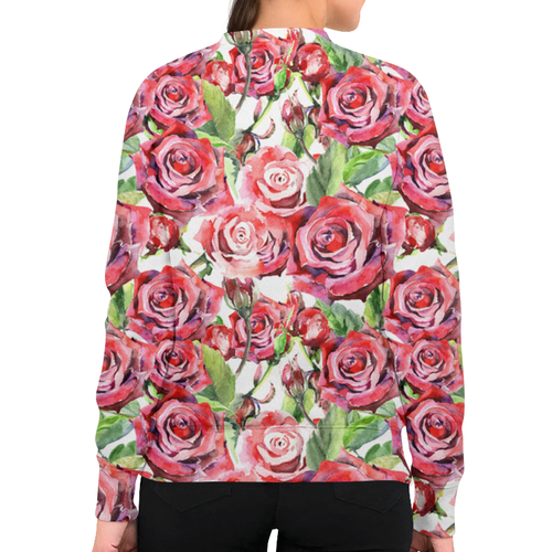 Заказать свитшот в Москве. Свитшот женский с полной запечаткой сад роз от THE_NISE  - готовые дизайны и нанесение принтов.