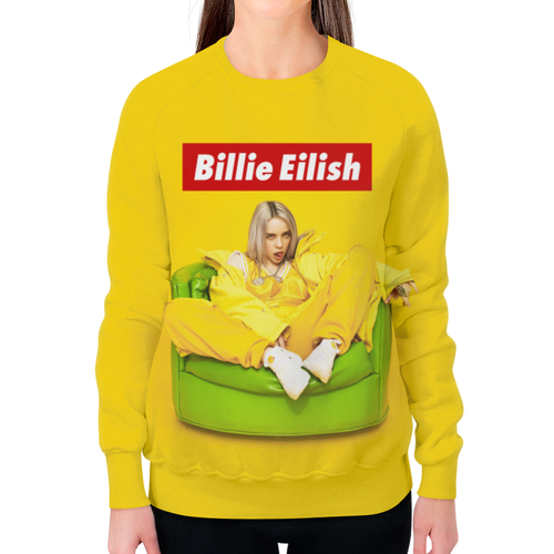 Заказать свитшот в Москве. Свитшот женский с полной запечаткой Billie Eilish от geekbox - готовые дизайны и нанесение принтов.
