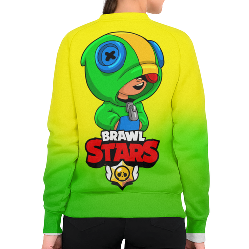 Заказать свитшот в Москве. Свитшот женский с полной запечаткой BRAWL STARS LEON от geekbox - готовые дизайны и нанесение принтов.