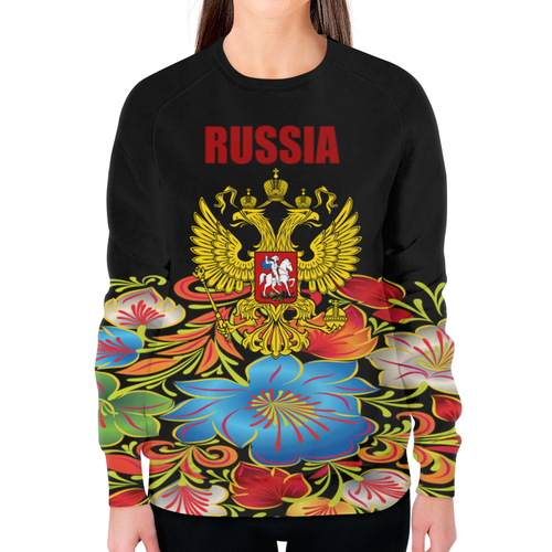 Заказать свитшот в Москве. Свитшот женский с полной запечаткой Герб России от THE_NISE  - готовые дизайны и нанесение принтов.