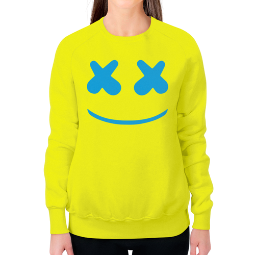 Заказать свитшот в Москве. Свитшот женский с полной запечаткой Marshmello    от T-shirt print  - готовые дизайны и нанесение принтов.