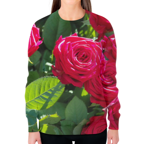 Заказать свитшот в Москве. Свитшот женский с полной запечаткой Сад роз от THE_NISE  - готовые дизайны и нанесение принтов.