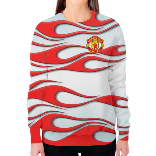 Заказать свитшот в Москве. Свитшот женский с полной запечаткой Manchester United от THE_NISE  - готовые дизайны и нанесение принтов.
