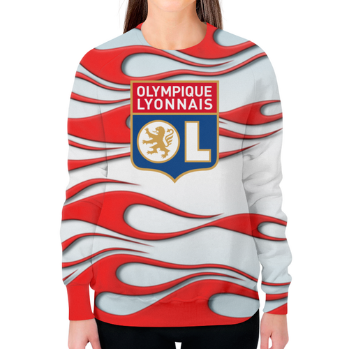 Заказать свитшот в Москве. Свитшот женский с полной запечаткой Olympique Lyonnais от THE_NISE  - готовые дизайны и нанесение принтов.
