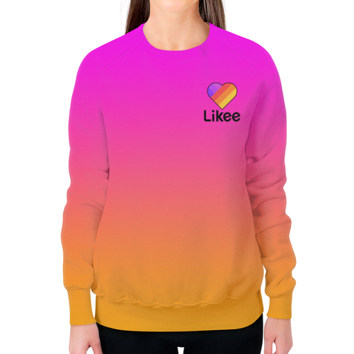 Заказать свитшот в Москве. Свитшот женский с полной запечаткой Likee  от DESIGNER   - готовые дизайны и нанесение принтов.