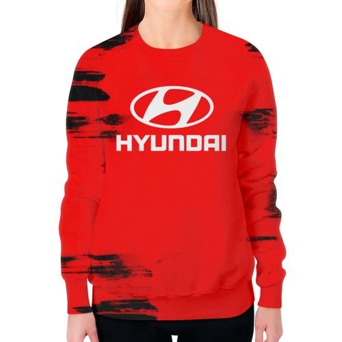 Заказать свитшот в Москве. Свитшот женский с полной запечаткой Hyundai от THE_NISE  - готовые дизайны и нанесение принтов.