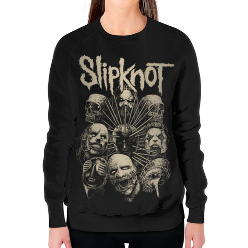 Заказать свитшот в Москве. Свитшот женский с полной запечаткой Slipknot от geekbox - готовые дизайны и нанесение принтов.
