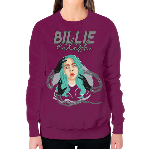 Заказать свитшот в Москве. Свитшот женский с полной запечаткой Billie Eilish( Билли Айлиш)     от T-shirt print  - готовые дизайны и нанесение принтов.