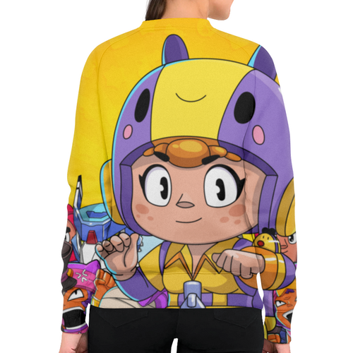 Заказать свитшот в Москве. Свитшот женский с полной запечаткой BRAWL STARS BEA от geekbox - готовые дизайны и нанесение принтов.