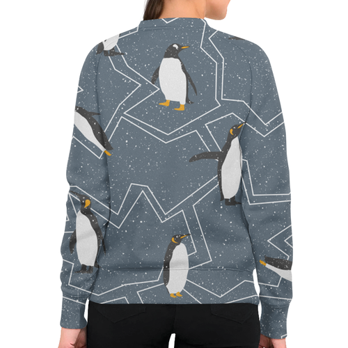 Заказать свитшот в Москве. Свитшот женский с полной запечаткой пингвины от THE_NISE  - готовые дизайны и нанесение принтов.