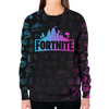 Заказать свитшот в Москве. Свитшот женский с полной запечаткой FORTNITE от geekbox - готовые дизайны и нанесение принтов.