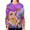 Заказать свитшот в Москве. Свитшот женский с полной запечаткой BRAWL STARS SHELLY от geekbox - готовые дизайны и нанесение принтов.