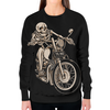 Заказать свитшот в Москве. Свитшот женский с полной запечаткой Skeleton Biker от Leichenwagen - готовые дизайны и нанесение принтов.