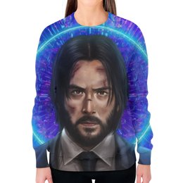 Заказать свитшот в Москве. Свитшот женский с полной запечаткой Keanu Reeves (Джон Уик) от T-shirt print  - готовые дизайны и нанесение принтов.