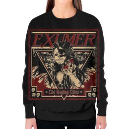 Заказать свитшот в Москве. Свитшот женский с полной запечаткой Exumer (thrash metal band) от Leichenwagen - готовые дизайны и нанесение принтов.