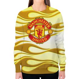 Заказать свитшот в Москве. Свитшот женский с полной запечаткой Manchester United от THE_NISE  - готовые дизайны и нанесение принтов.