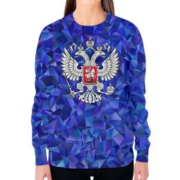 Заказать свитшот в Москве. Свитшот женский с полной запечаткой Россия от THE_NISE  - готовые дизайны и нанесение принтов.