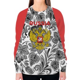 Заказать свитшот в Москве. Свитшот женский с полной запечаткой Russia от THE_NISE  - готовые дизайны и нанесение принтов.