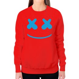 Заказать свитшот в Москве. Свитшот женский с полной запечаткой Marshmello     от T-shirt print  - готовые дизайны и нанесение принтов.