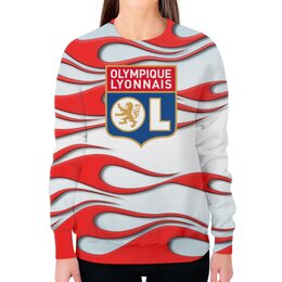 Заказать свитшот в Москве. Свитшот женский с полной запечаткой Olympique Lyonnais от THE_NISE  - готовые дизайны и нанесение принтов.