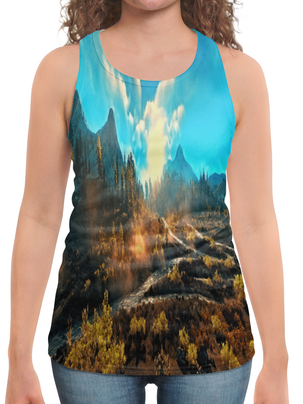 Printio Борцовка с полной запечаткой Лес в горах printio футболка с полной запечаткой мужская лес в горах