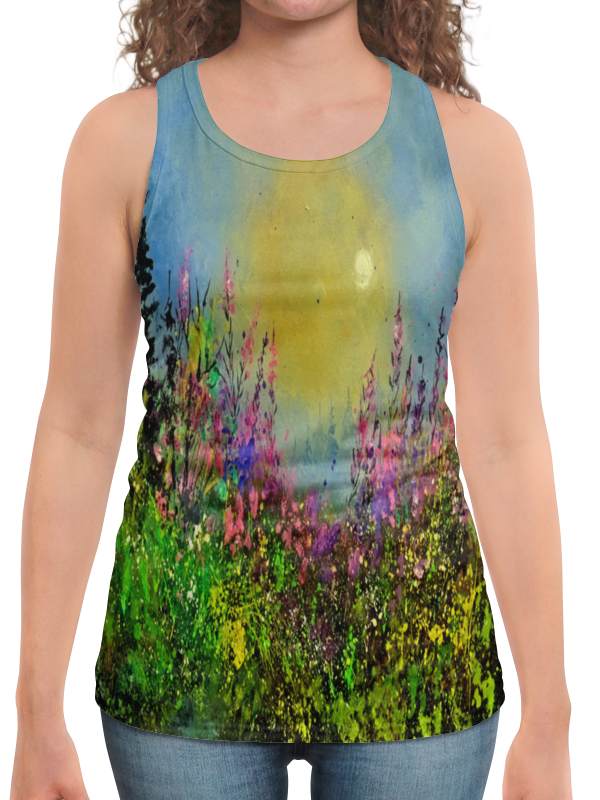 Printio Борцовка с полной запечаткой Весенний пейзаж printio футболка с полной запечаткой женская весенний пейзаж