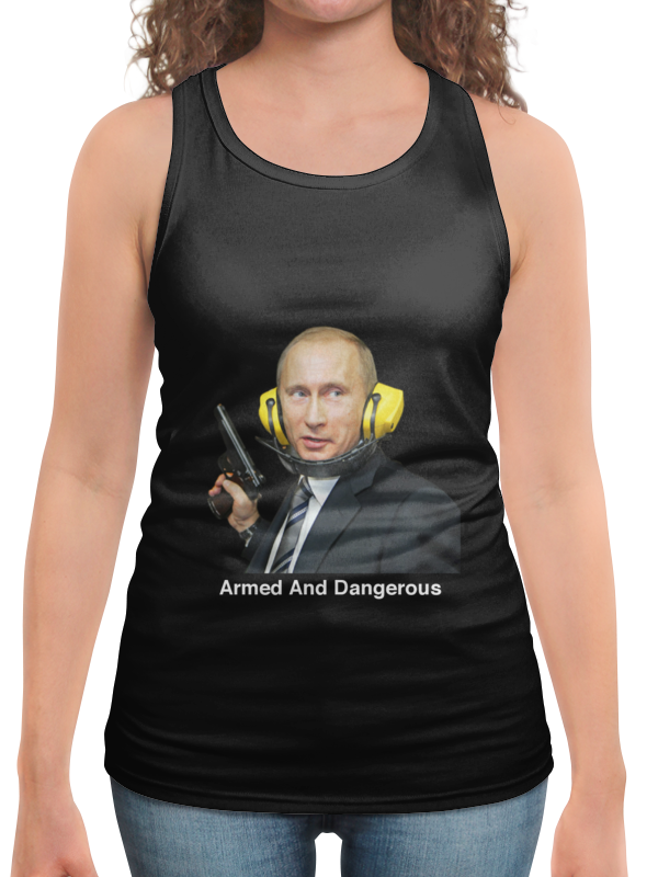 Printio Борцовка с полной запечаткой Armed and dangerous путин