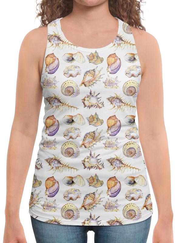 Printio Борцовка с полной запечаткой Морские ракушки printio футболка с полной запечаткой женская морские ракушки