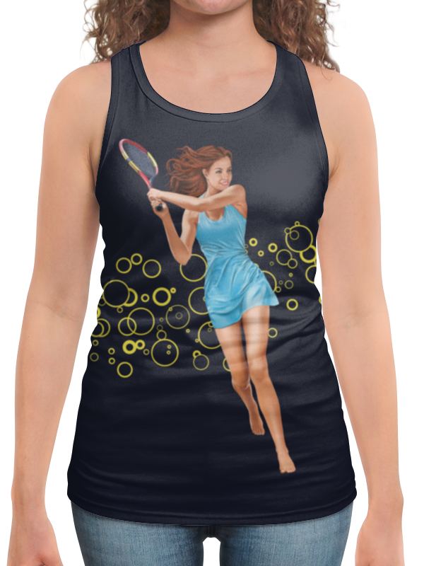 printio детская футболка классическая унисекс девушка с теннисной ракеткой Printio Борцовка с полной запечаткой Девушка с теннисной ракеткой