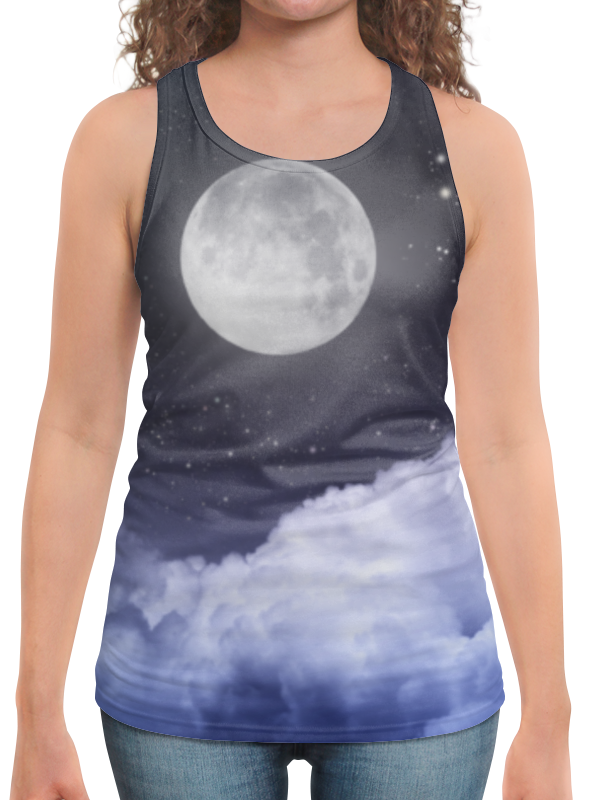 Printio Борцовка с полной запечаткой Ночь и луна printio футболка с полной запечаткой мужская ночь и луна