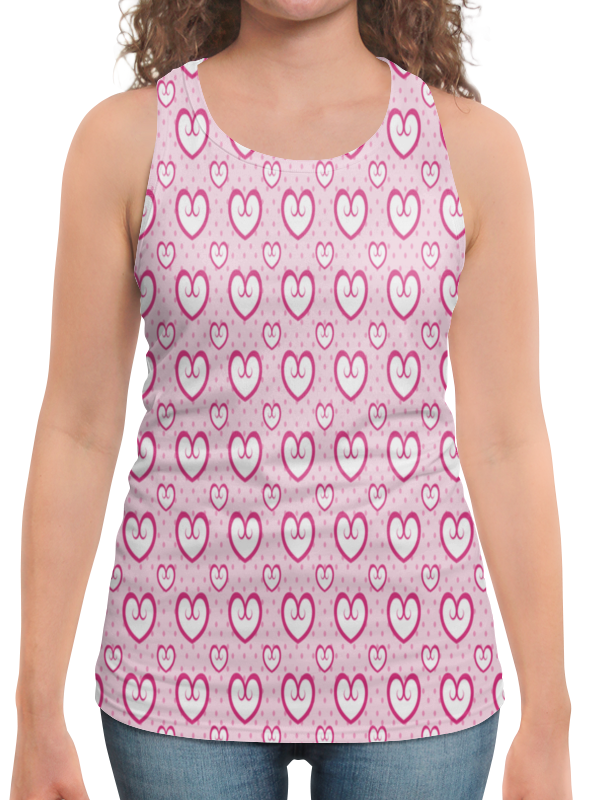 Printio Борцовка с полной запечаткой Узор сердец printio футболка с полной запечаткой женская узор из сердец и полосок