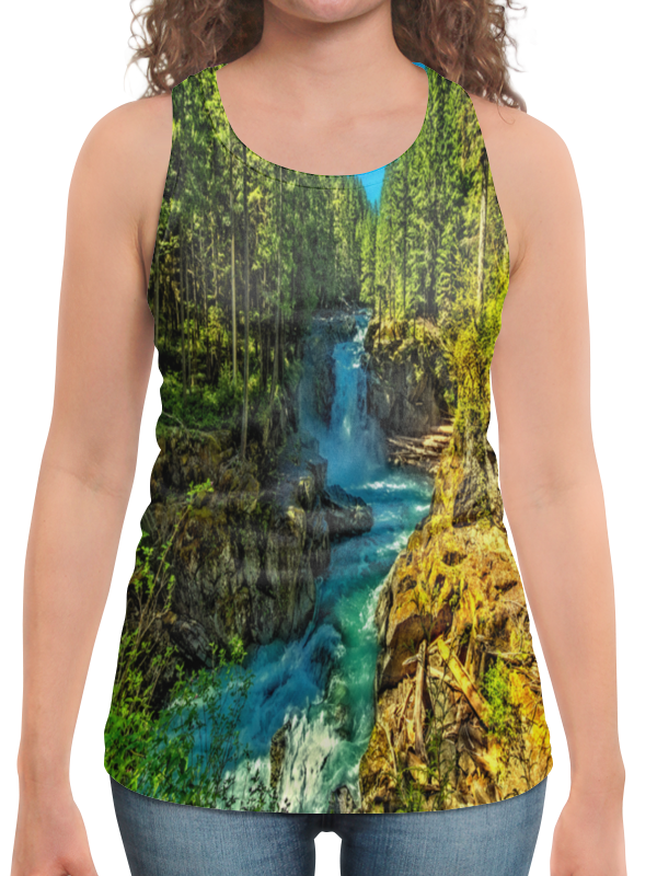 printio футболка с полной запечаткой мужская лесной пейзаж уильям ричардс Printio Борцовка с полной запечаткой Лесной пейзаж