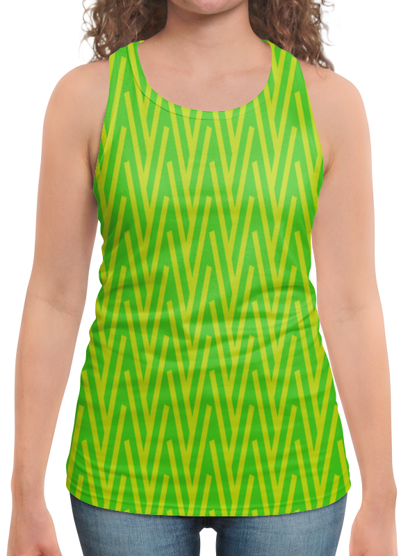 Printio Борцовка с полной запечаткой Желто-зеленый узор printio футболка с полной запечаткой женская желто зеленый узор