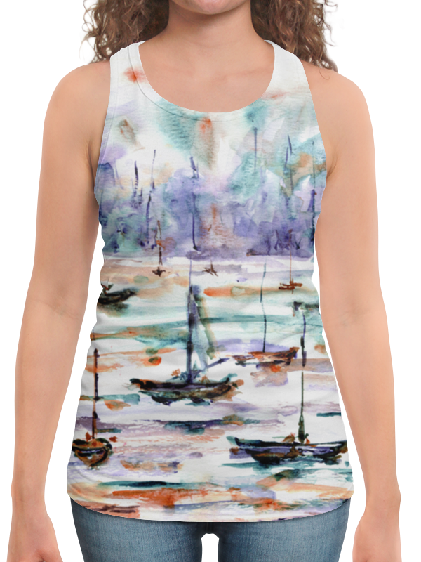 Printio Борцовка с полной запечаткой Лодки абстракция printio футболка с полной запечаткой женская лодки абстракция