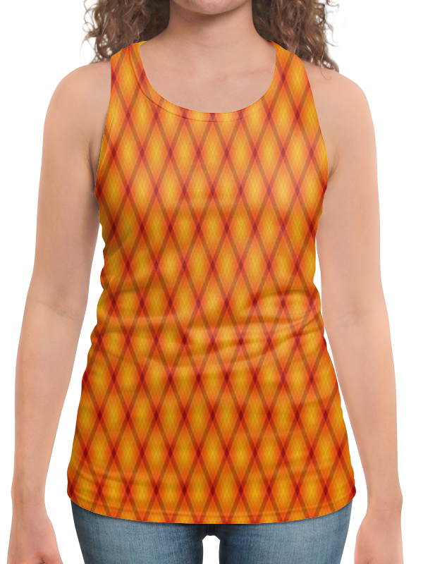 Printio Борцовка с полной запечаткой Клетка оранжевая printio футболка с полной запечаткой женская оранжевая клетка
