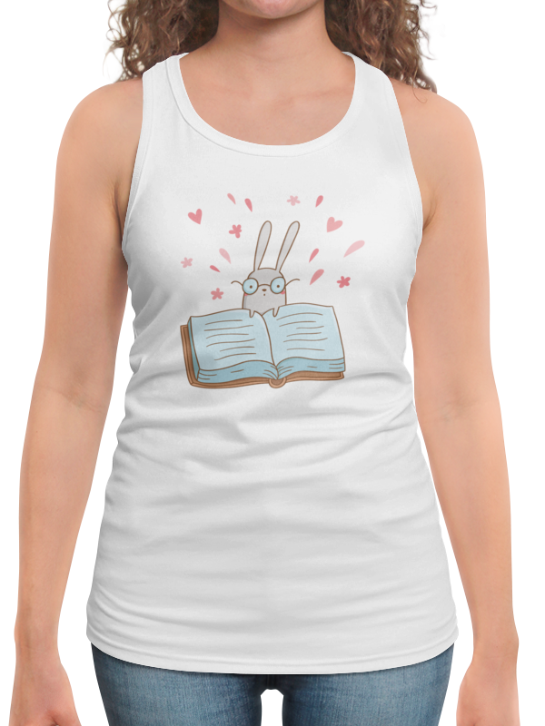 printio футболка с полной запечаткой женская умный кролик в очках Printio Борцовка с полной запечаткой Умный кролик в очках