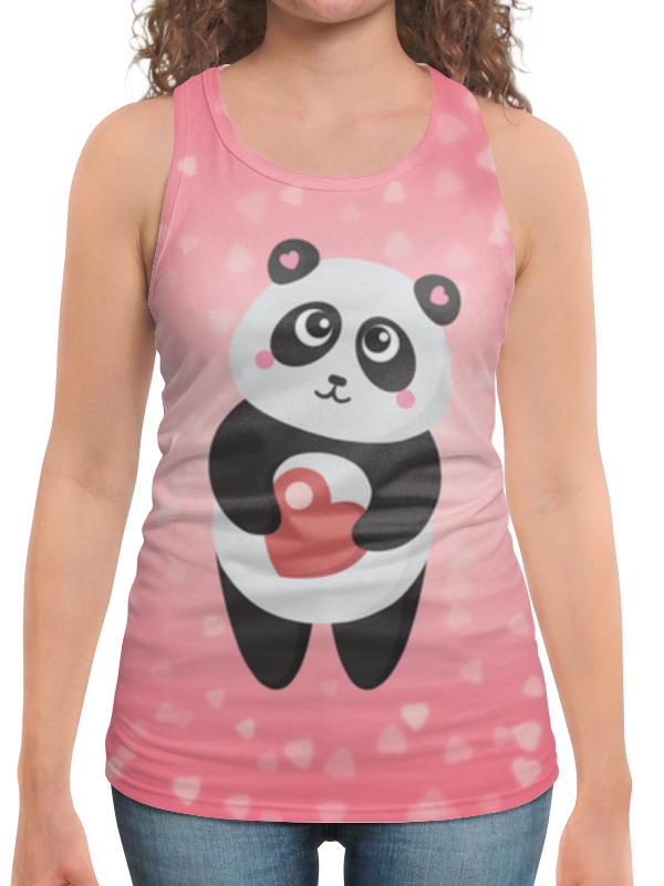 Printio Борцовка с полной запечаткой Панда с сердечком printio футболка с полной запечаткой мужская панда с сердечком