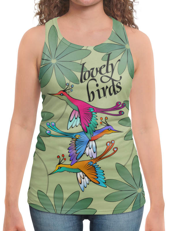 Printio Борцовка с полной запечаткой Lovely birds printio футболка с полной запечаткой для девочек lovely birds